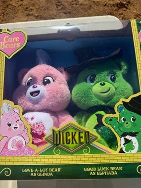 Care Bears Wicked Glinda and Elphaba Plush Set - Pink & Green